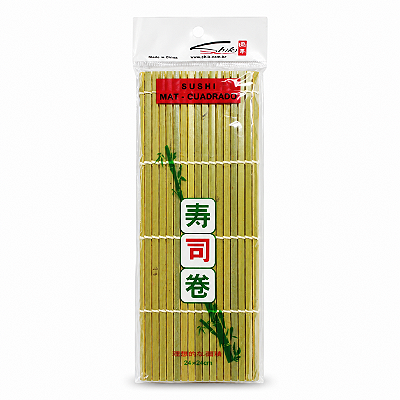 Esteira de Bambu para Sushi Mat Quadrado 24cm