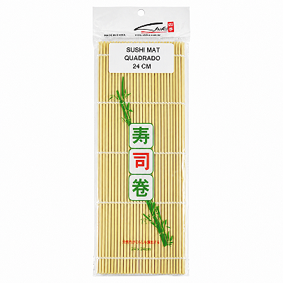 Esteira de Bambu para Sushi Mat Quadrado 24cm