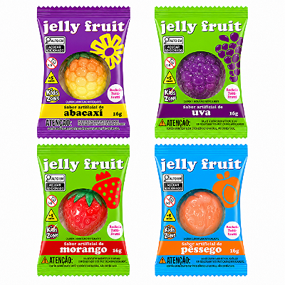 Jelly Fruit Bala de Gelatina Recheada Sabor Sortido 16g