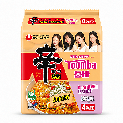 Lamen Shin Ramyun Toomba Aespa 4x137g com Photocard