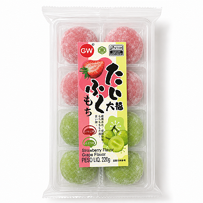 Mochi Morango e Uva GW Bolinho de Arroz 220g