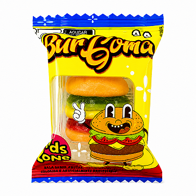 Bala de Goma BurGoma Kids Zone Mini Hambúrguer 9g 1 Unidade