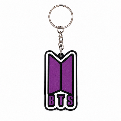 Chaveiro BTS Logo Roxo Impresso em 3D para ARMY