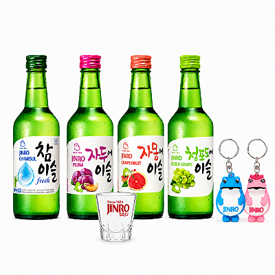 Kit 4 Soju Jinro com Copinho e Mimo Exclusivo – Edição Limitada