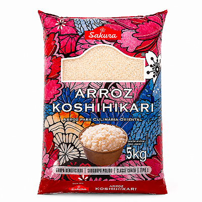 Arroz Sakura Koshihikari Grão Curto 5kg para Sushi e Gohan
