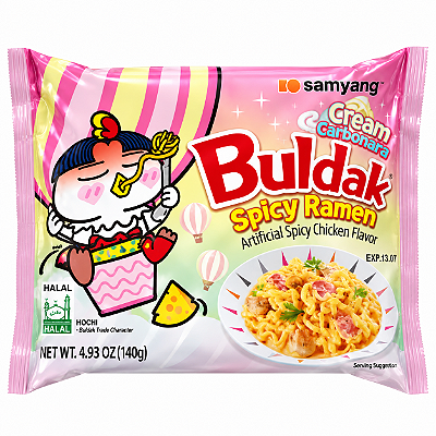 Lamen Buldak Spicy Ramen Frango Super Cremoso Cream Carbonara 140g