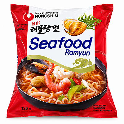 Lamen Seafood Ramyun Frutos do Mar Picante Nongshim 125g