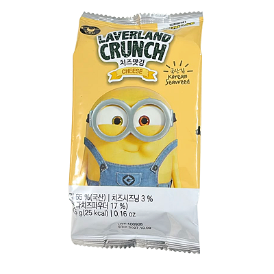 Snack Alga Marinha Sabor Cheese Laverland Crunch Minions 4,5g