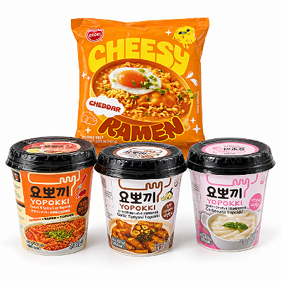 Kit 5 Lamen Coreano e Topokki Aniversário Lojas Kaito 4 Anos