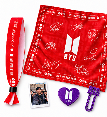 Kit Arirang BTS World Tour Lenço + Pulseira + Mini Kit ARMY