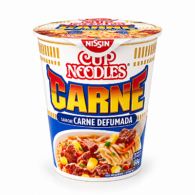 Lamen Coreano Cup Noodles Sabor Carne Defumada Nissin 69g