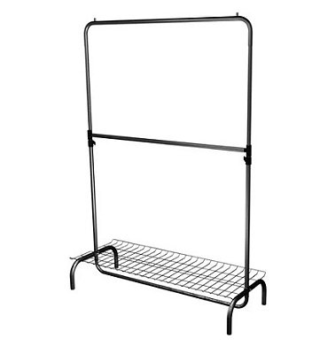 Arara De Roupa Com Sapateira 1,20m Preto