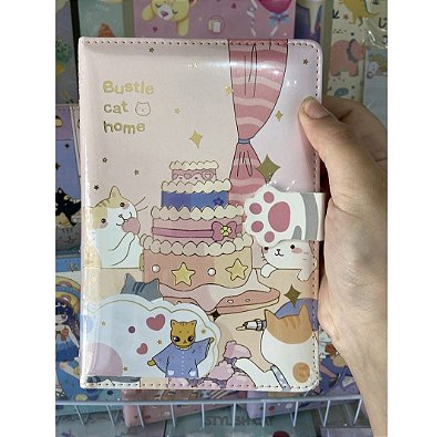 Caderno gatinho luxo rosa