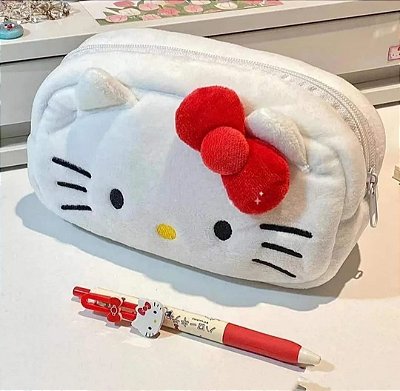 Estojo De Lápis De Pelúcia necessaire Hello Kitty Sanrio