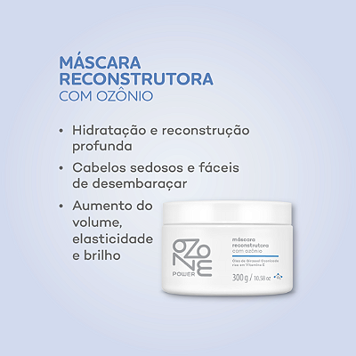 Máscara para Cabelos Hidratante e Nutritiva com Ozônio 300g