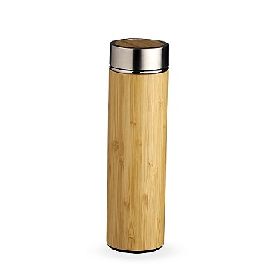 Garrafa Térmica de Bambu 500ml com Infusor