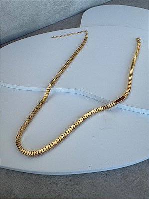 COLAR OURO QUADRADO ESCAMA M