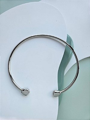 CHOKER RÓDIO BRANCO PONTEIRA ORGÂNICA MARTELADA