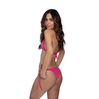 TANGA Biquini  Pink Cortininha de Amarrar Estampa 3D Jaguar UVTRIBE