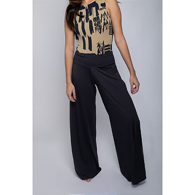 Calça Pantalona Preta em Fluity