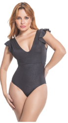 Maiô/Body Preto Decote V UVTRIBE