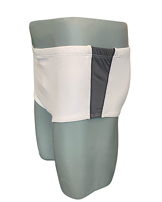 Sunga ARMY Branca Com Laterais Cinza Chumbo e Frisos Preto UVTRIBE