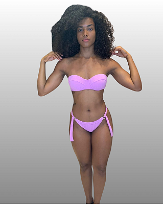 Top Meia Taça com Alça Removível e Bojo Fixo de TEXTURA ROSA UVTRIBE