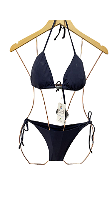 Top Cortininha AZUL MARINHO Animal Print com Bojo Removível UVTRIBE