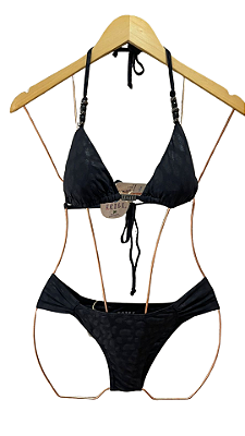 TANGA Biquini Borboleta Preto Animal Print UVTRIBE