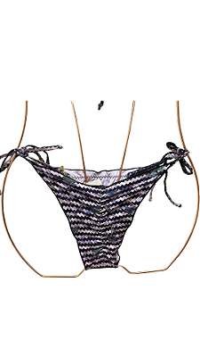 TANGA cortininha com fru fru quadriculado lilas UVTRIBE