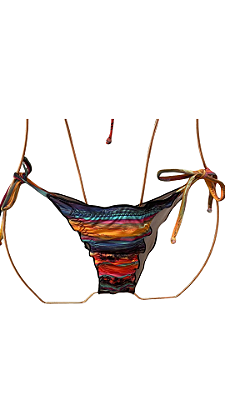 TANGA cortininha com fru fru estampa sunset UVTRIBE