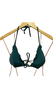 Top Cortininha com fru fru verde UVTRIBE