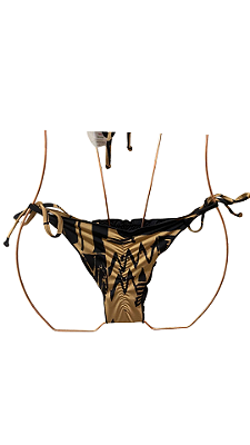 TANGA cortininha com fru fru brown e black UVTRIBE