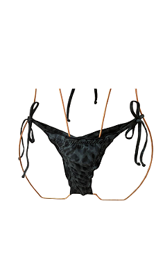 TANGA cortininha com fru fru verde animal print UVTRIBE