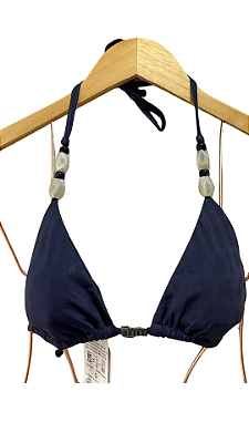 Top Cortininha animal print azul com pedraria UVTRIBE