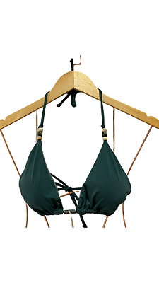 Top Cortininha verde com pedraria UVTRIBE