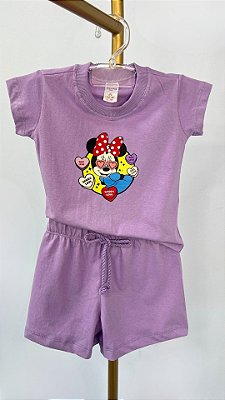 CONJUNTO ALGODÃO TEEN - MINNIE CORAÇÕES