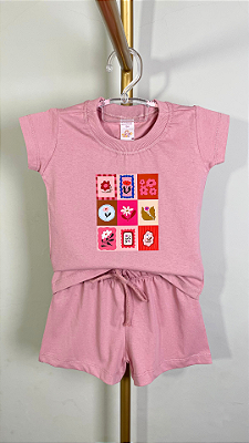 CONJUNTO ALGODÃO ROSINHAS