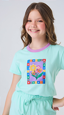 CONJUNTO BASICO TEEN QUADRO DE FLOR