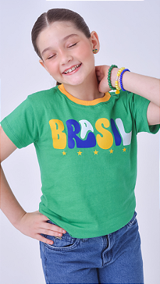 T-SHIRT INFANTIL MENINA BRASIL