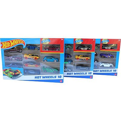 Caixa Com 10 Carrinhos Hot Wheels Sortidos - Mattel C/1 Raro