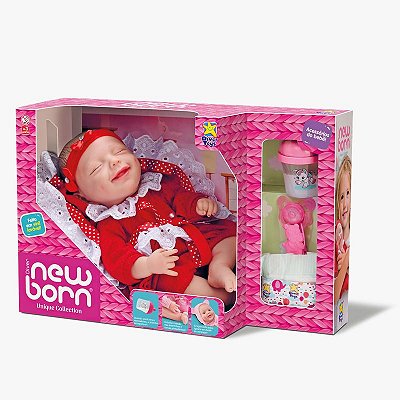 Boneca Mini Bebê Reborn New Born Banho - 8210 - Divertoys - Real Brinquedos