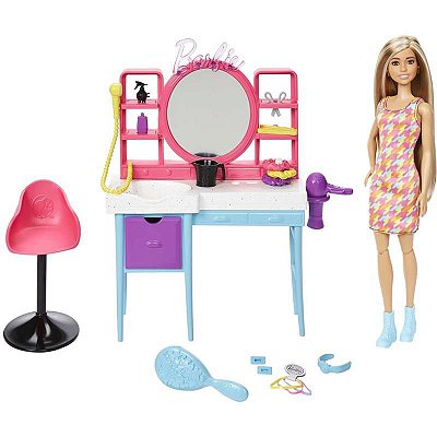 Boneca Barbie Closet Guarda Roupa De Luxo Roxo Com Boneca