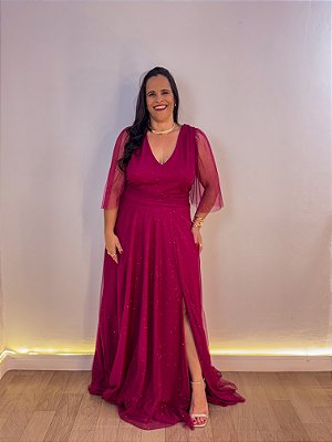 VESTIDO FESTA BIANCA PLUS SIZE MAGENTA
