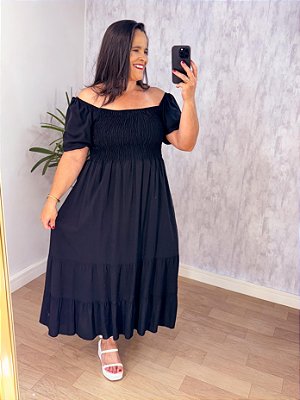 VESTIDO MIDI VANESSA PRETO