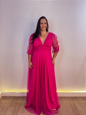 VESTIDO FESTA MUNIK PLUS SIZE PINK