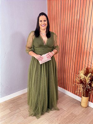VESTIDO FESTA MUNIK PLUS VERDE OLIVA
