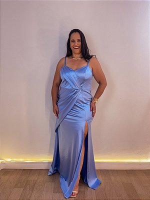 VESTIDO FESTA JAQUE PLUS AZUL SERENITY
