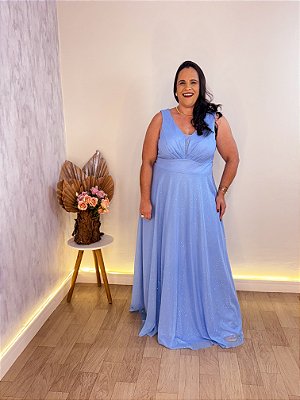 VESTIDO FESTA RAIANE PLUS SIZE AZUL SERENITY