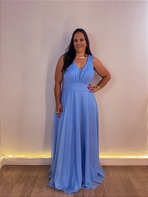 VESTIDO FESTA RAIANE PLUS SIZE AZUL SERENITY